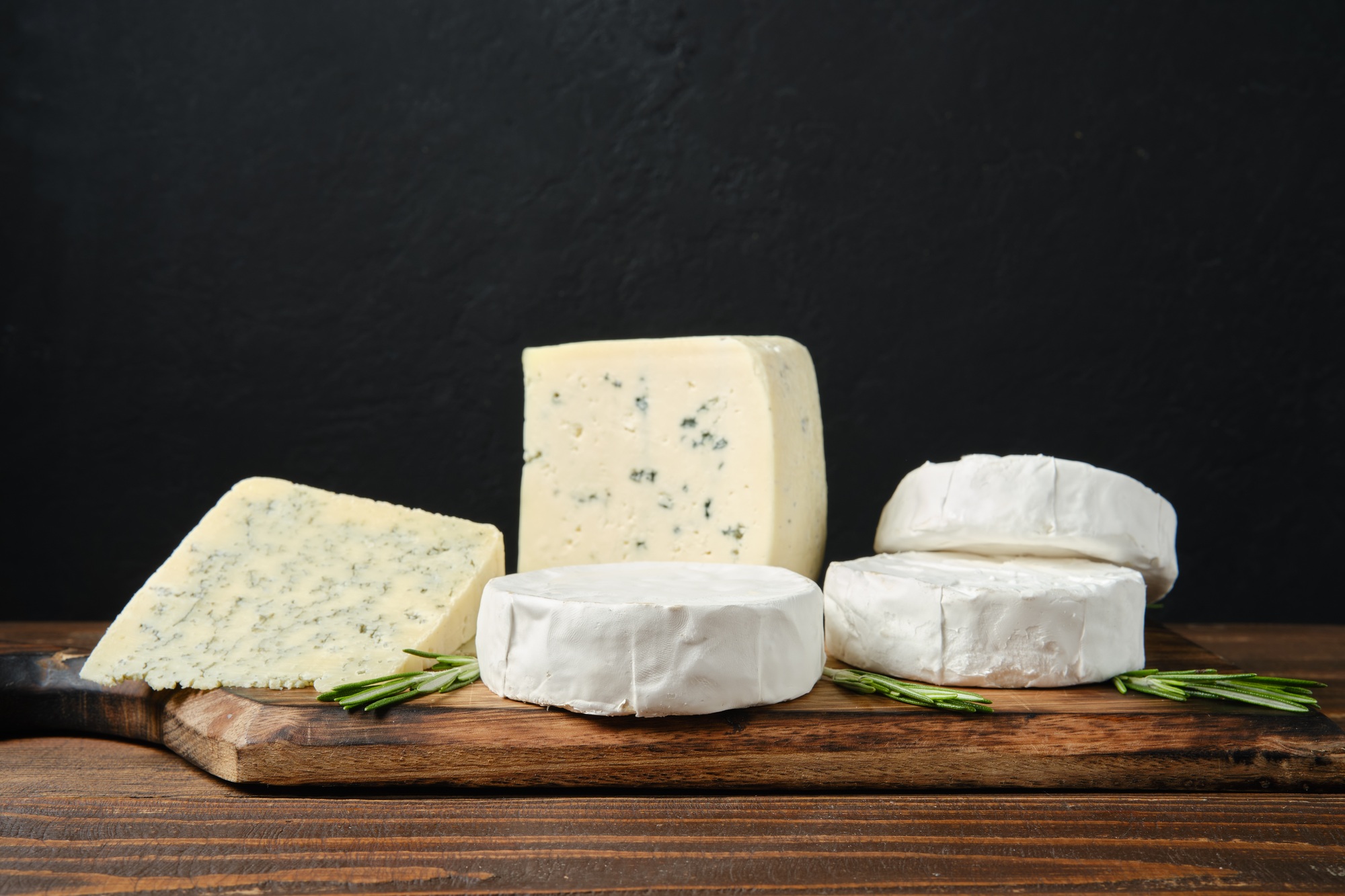 Assortment of white cheeses