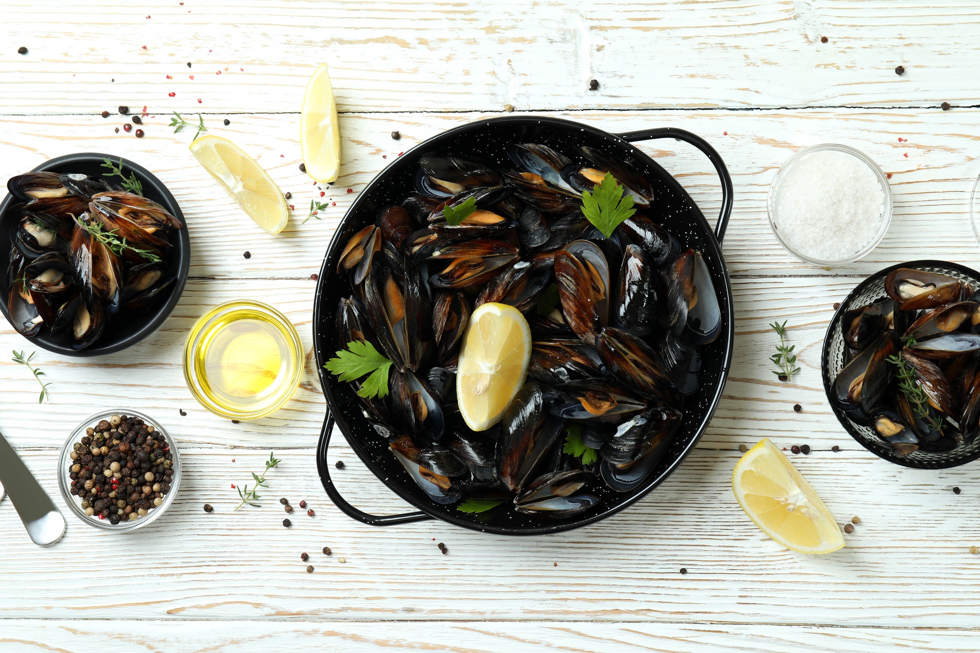 1 kg de moules en litre