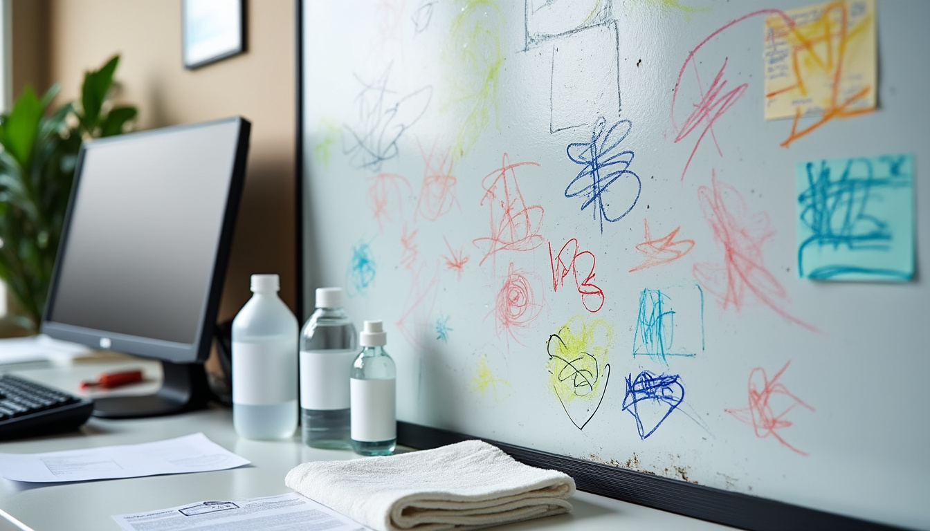 découvrez des astuces efficaces pour nettoyer un tableau blanc taché par des feutres permanents et retrouver une surface propre comme neuve en quelques étapes simples.