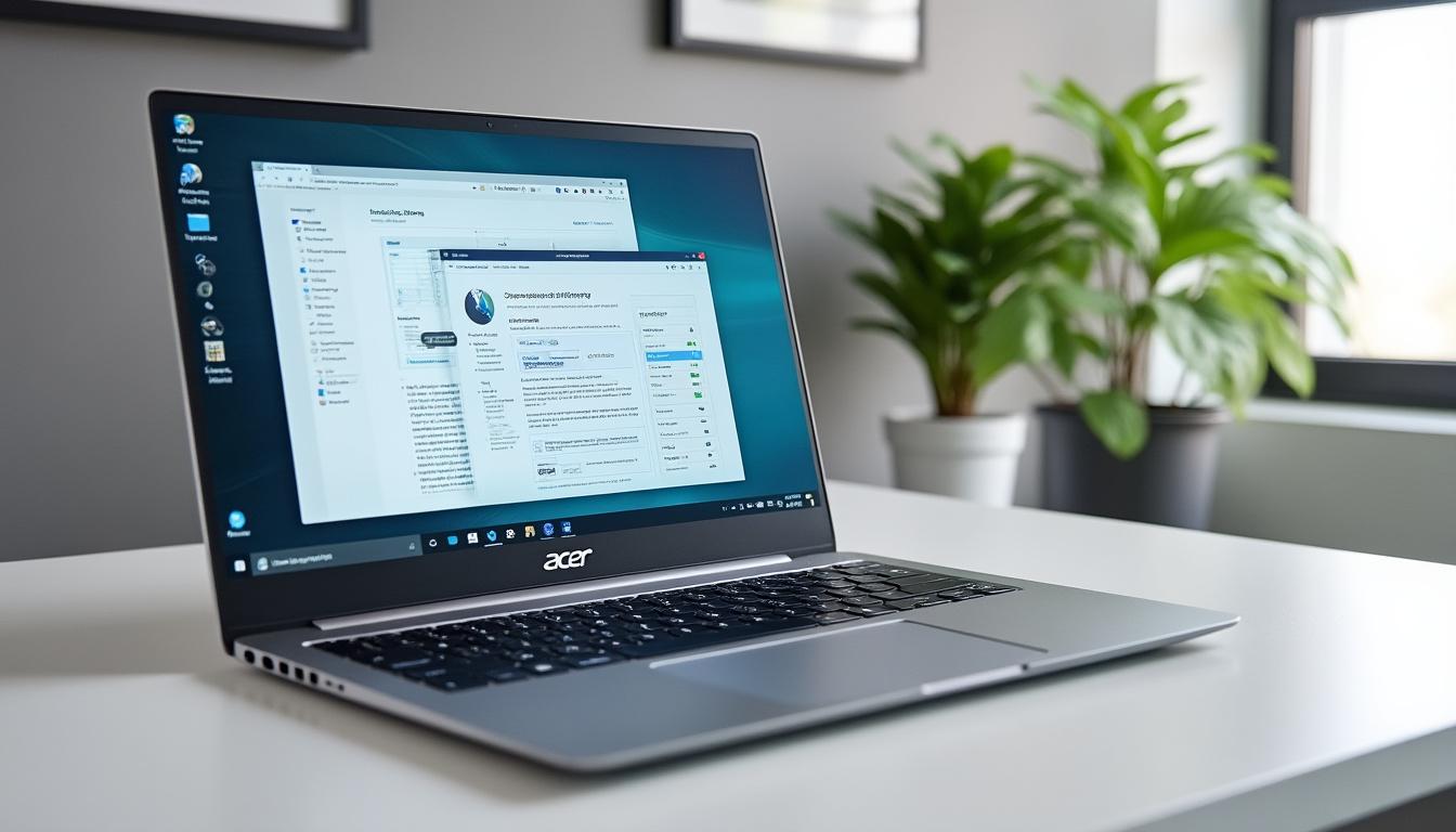 découvrez l'ordinateur portable acer 15 pouces i5, conçu pour les professionnels en déplacement. alliant performance, portabilité et autonomie, il est l'outil parfait pour travailler efficacement où que vous soyez.