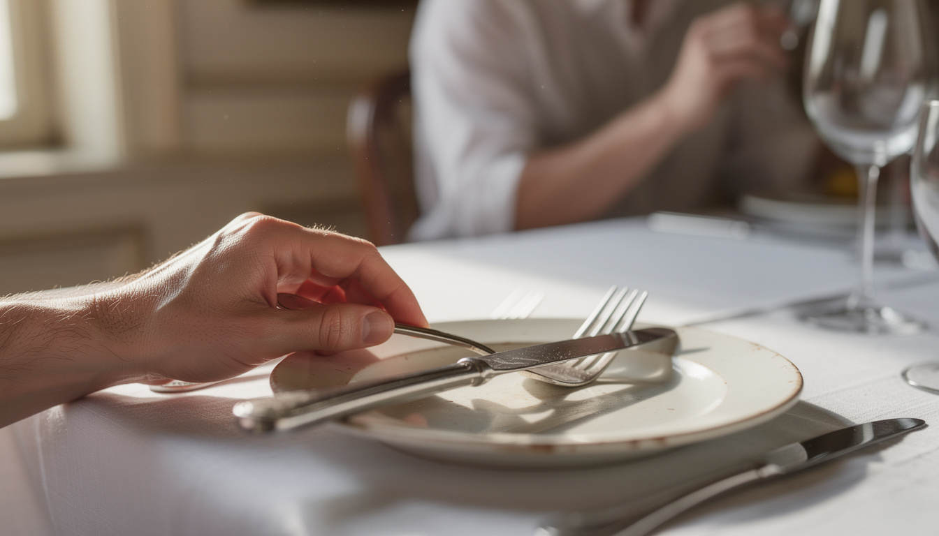 découvrez pourquoi la position des couverts à la fin d'un repas est essentielle et ce qu'elle signifie dans les règles de savoir-vivre à table.