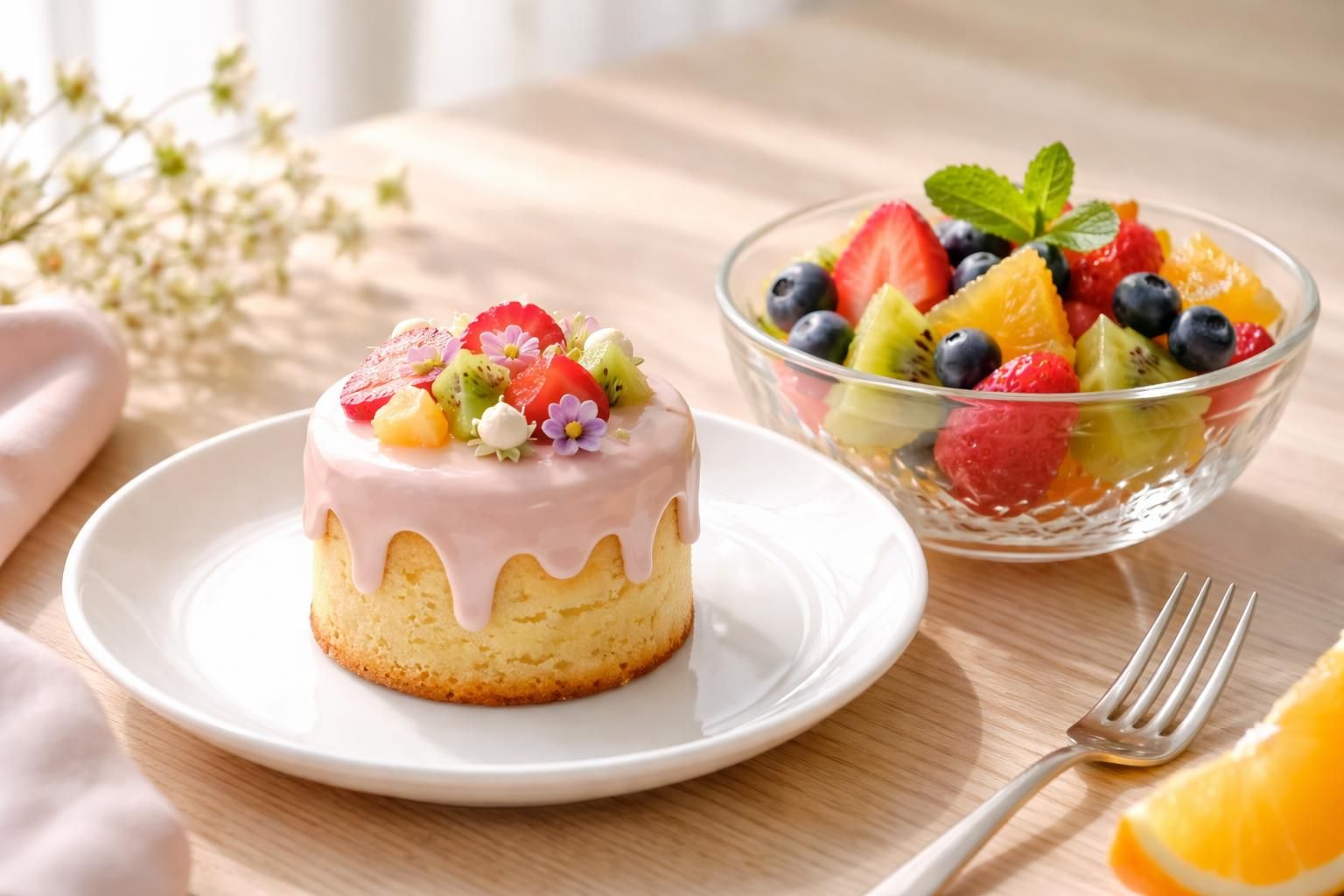 découvrez notre recette de petit gâteau idéal pour accompagner une salade de fruits, léger et savoureux, parfait pour toutes les occasions.