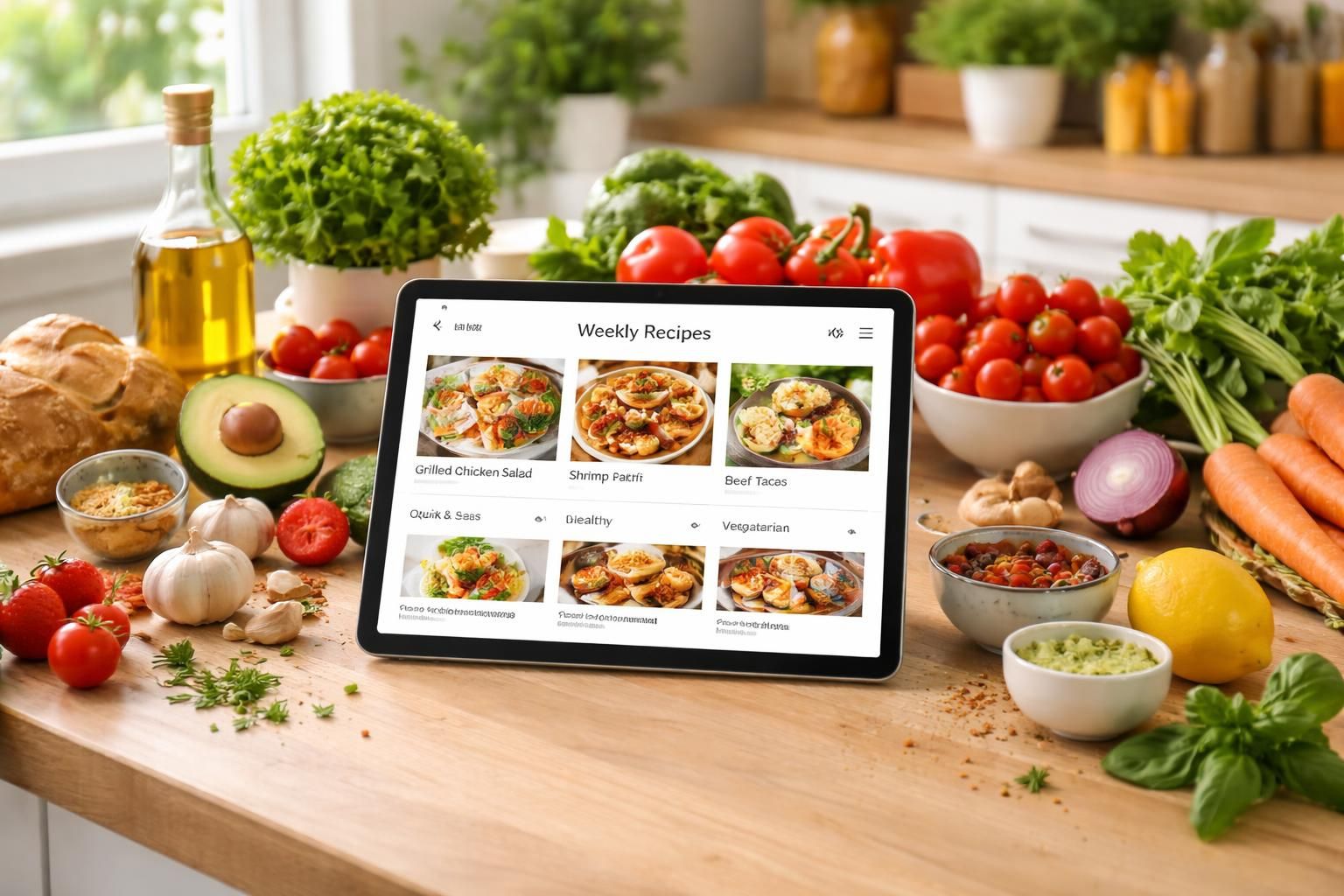 découvrez la tablette tactile révolutionnaire qui simplifie vos courses en créant des menus de semaine variés et équilibrés.