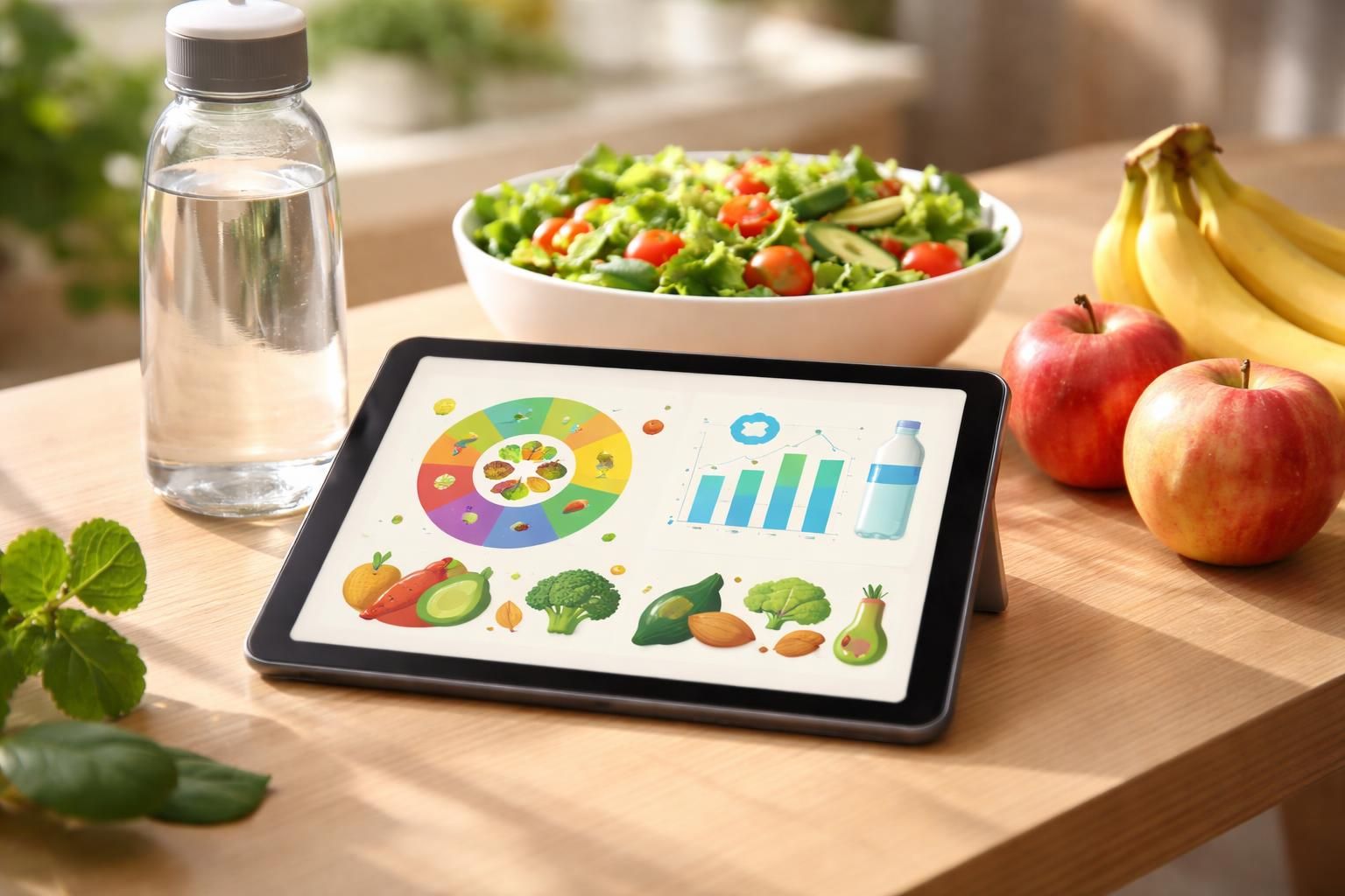 gérez facilement votre nutrition et hydratation grâce à une application intuitive sur tablette tactile, sans démarches compliquées.
