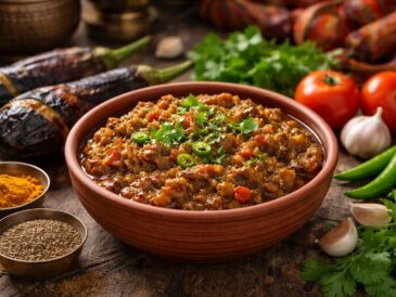 découvrez la recette authentique du baigan bharta, un plat indien savoureux à base d'aubergine, prêt en seulement 30 minutes. un délice traditionnel facile à préparer chez vous.