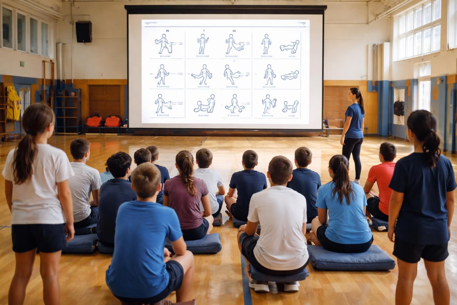 découvrez comment utiliser des consignes projetées sur écran pour rendre le sport scolaire plus efficace et interactif.